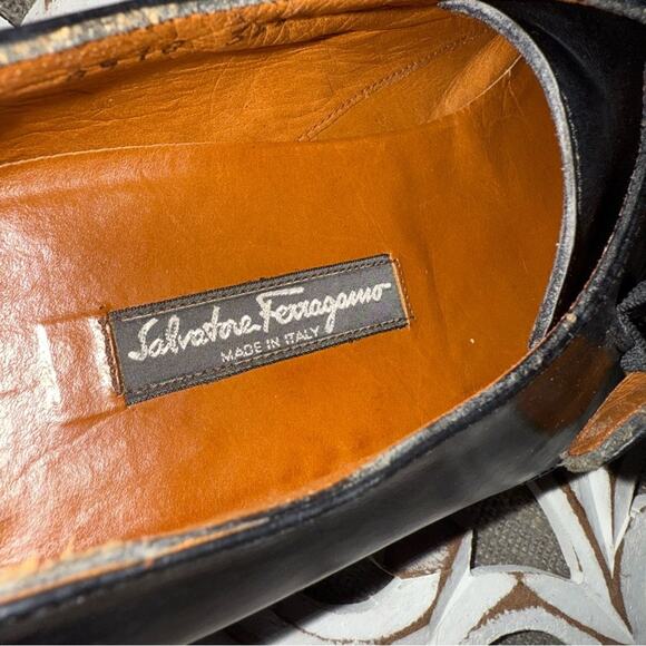 Salvatore Ferragamo Black Leather Buckle Shoes Men’s 9 E Wide main image 4